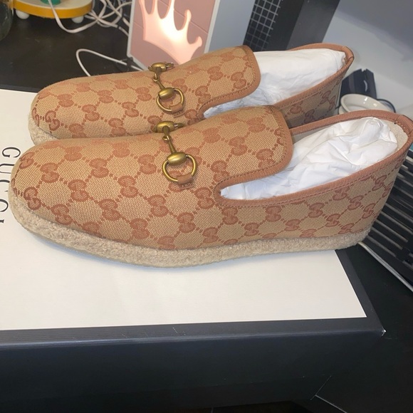 Gucci Tan Loafers with Gold Accents main image 5